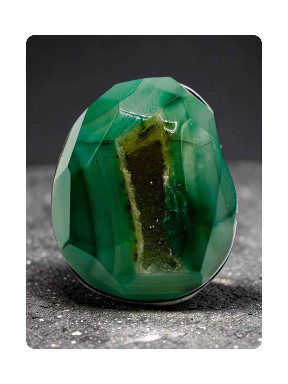 ★ Vintage Green Agate Hippie Limited Release Crystal Adjustable Ring Green ★